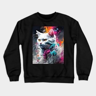 white cat Crewneck Sweatshirt